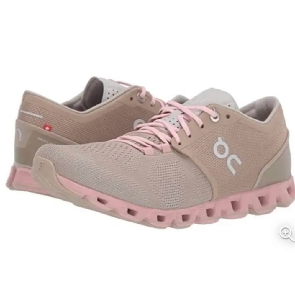 On Cloud X Running Shoes Sand Rose